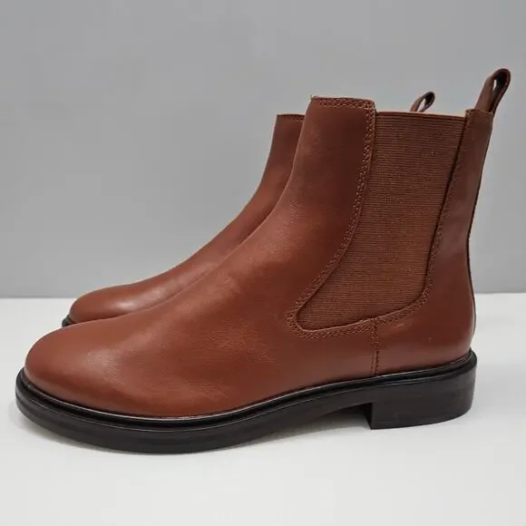 NEW Madewell The Benning Chelsea Ankle Bootie Size 8.5 Cinnamon Brown Leather - Picture 13 of 13